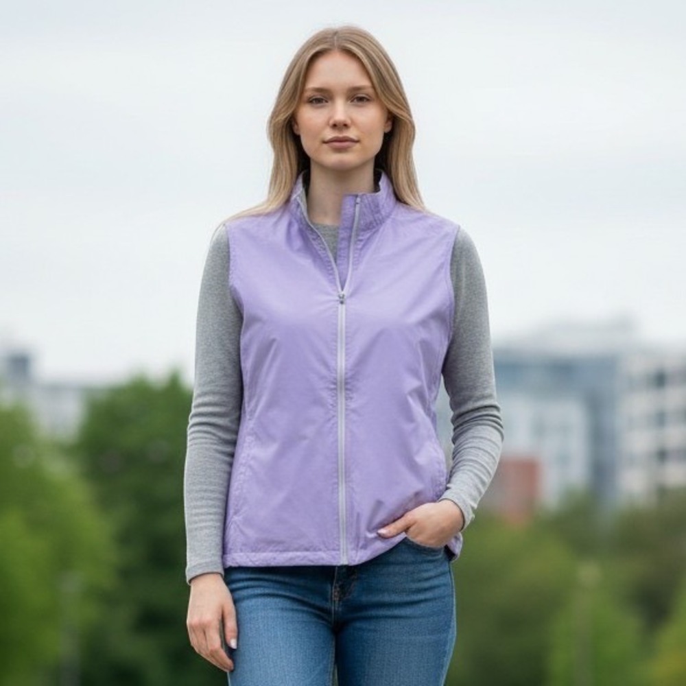Peter Millar Crown Sport Purple Full Zip Vest MS17EZ31A Women's Large AFVIO New